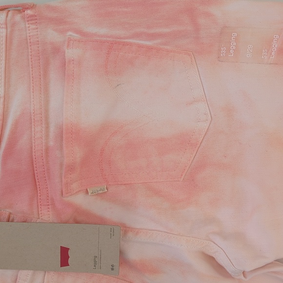 NWT Levi's Tie Dye 535 Denim Legging Junior 9 W29 Salmon Pink Coral Pockets Y2K - Picture 15 of 15